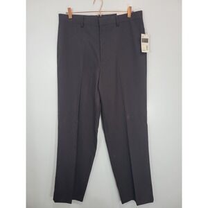 Deadstock Vtg Structure Mens Flat Front Pinstripe Dress Pants Coffee Size 34x34